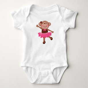 Monkey Ballerina Baby Bodysuit