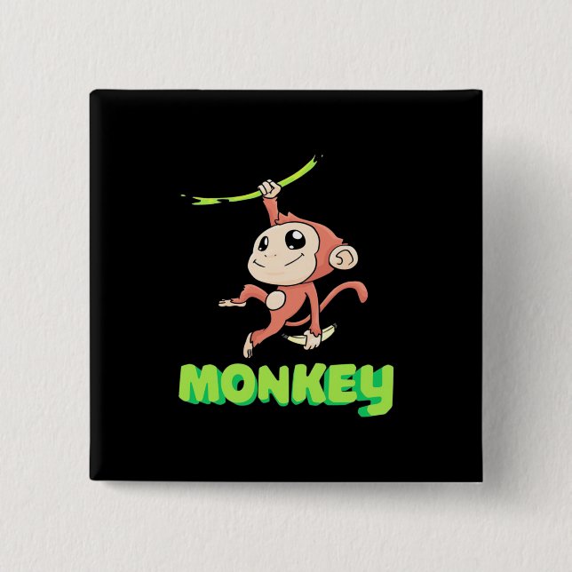 Monkey Banana 15 Cm Square Badge (Front)