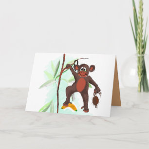 Monkey Banana Coconut Tree Card