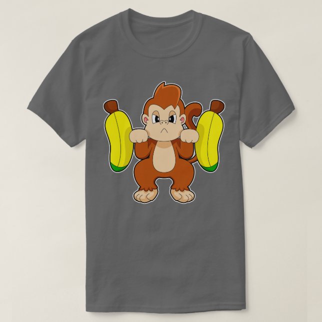 Monkey Banana Dumbbell T-Shirt (Design Front)