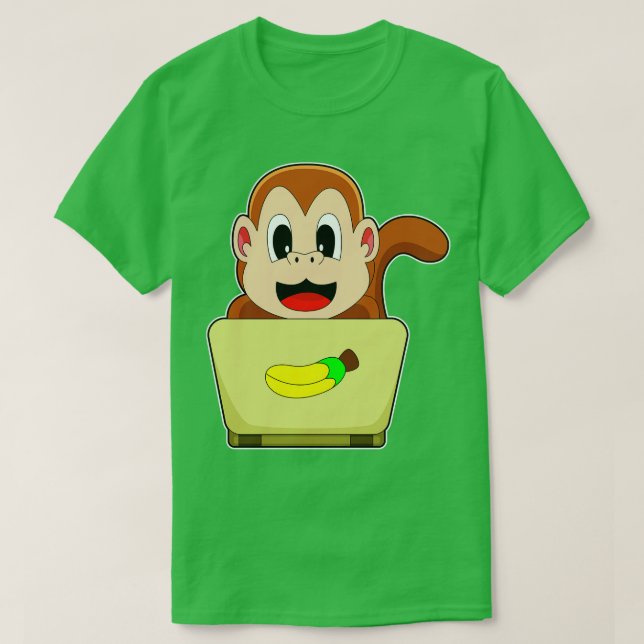 Monkey Banana Laptop T-Shirt (Design Front)