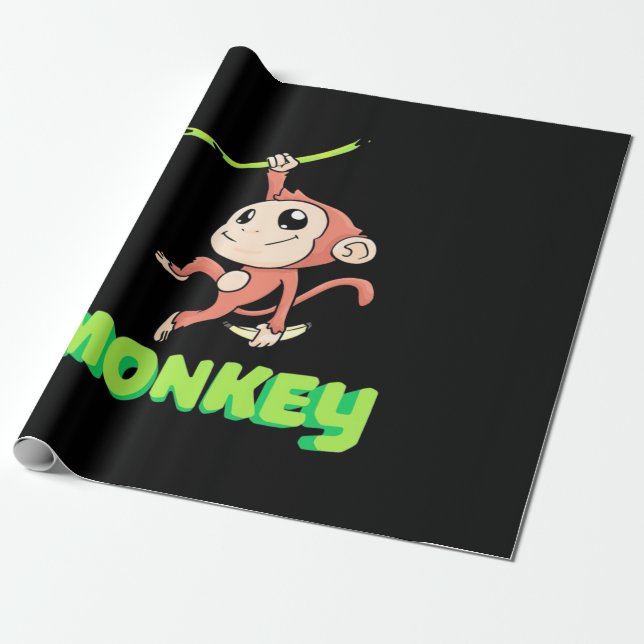 Monkey Banana Wrapping Paper (Unrolled)