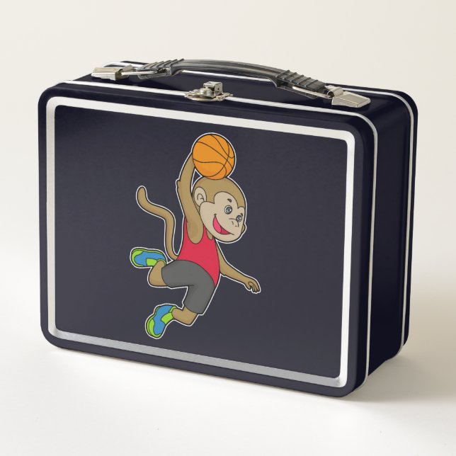 Monkey Basketball player Basketball Metal Lunch Box (Front)