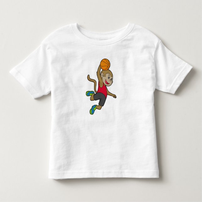 Monkey Basketball player Basketball Toddler T-Shirt (Front)