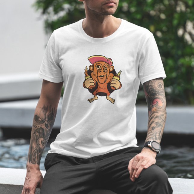 Monkey Beer Cartoon   T-Shirt (Creator Uploaded)