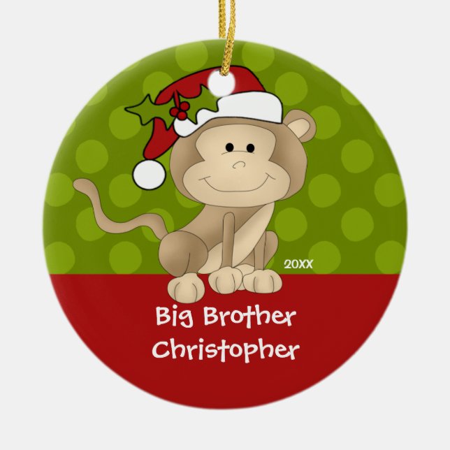 Monkey Big Brother Christmas Ornament (Front)