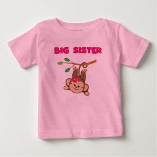 Monkey Big Sister Baby T-Shirt