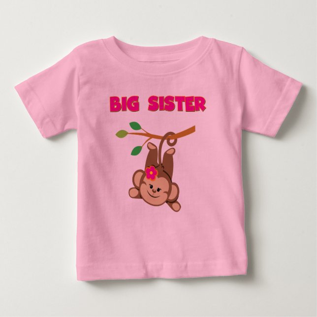 Monkey Big Sister Baby T-Shirt (Front)