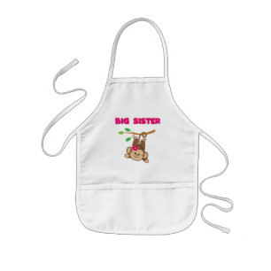 Monkey Big Sister Kids Apron