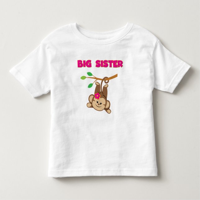 Monkey Big Sister Toddler T-Shirt (Front)