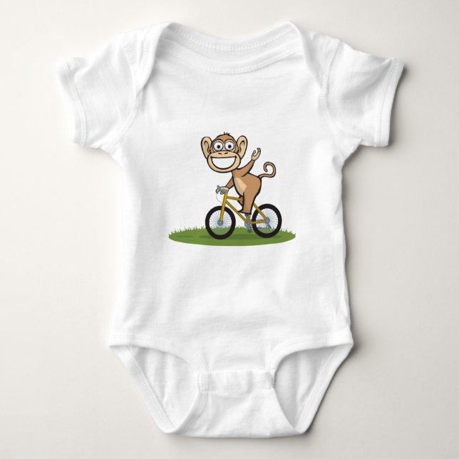 Monkey Biker Baby Bodysuit (Front)