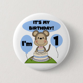 Monkey Birthday Boy 1st 6 Cm Round Badge
