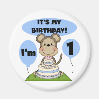 Monkey Birthday Boy 1st Magnet