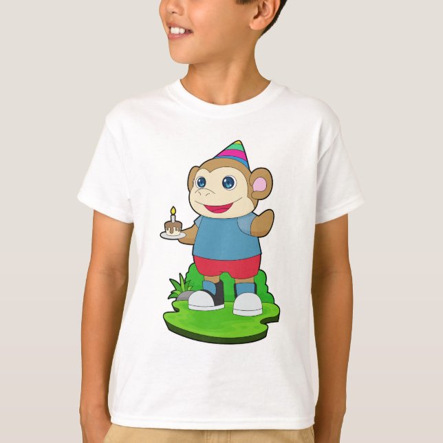 Monkey Birthday Cake T-Shirt (Front)