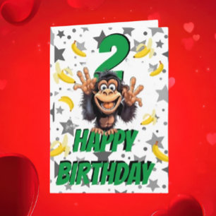  Monkey Birthday Card
