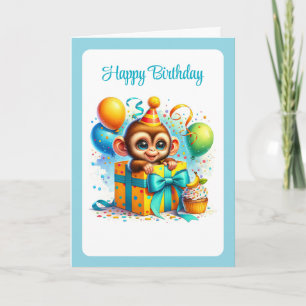 Monkey Birthday Card