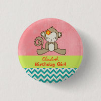 Monkey Birthday Girl Cute Kawaii