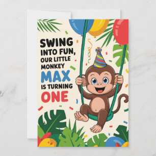 monkey birthday invitation