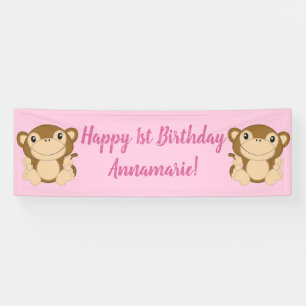 Monkey Birthday Party Banner