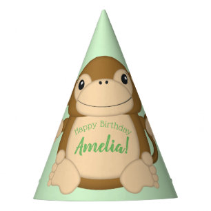 Monkey Birthday Party Green Hat
