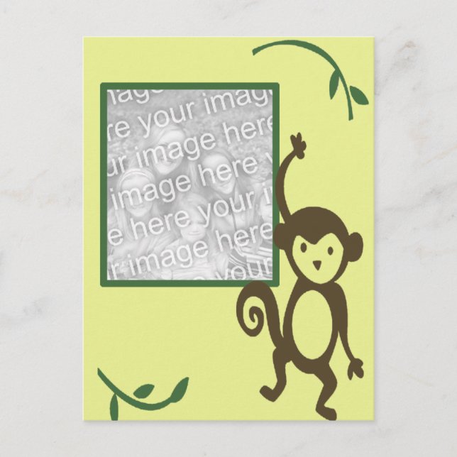 MOnkey Birthday photo frame Postcard (Front)