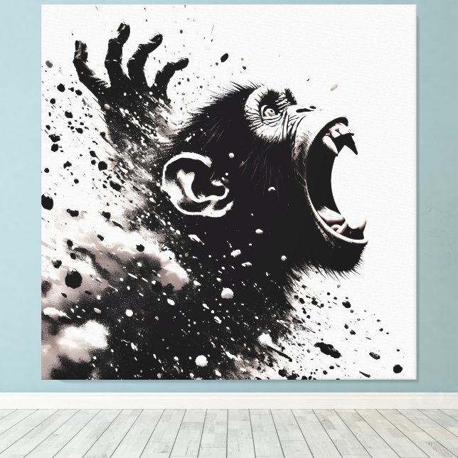 Monkey Blast Canvas Print (Insitu(Wood Floor))