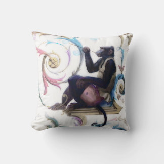 Monkey Blowing Bubbles Cushion