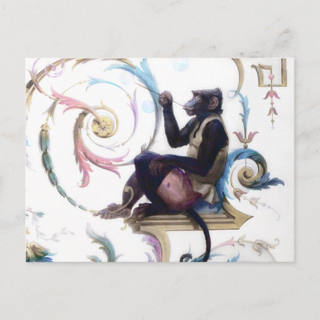 Monkey Blowing Bubbles Postcard (Front)