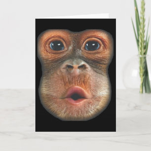 Monkey Blowing Stomach Face  Card