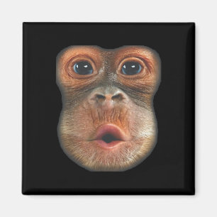 Monkey Blowing Stomach Face Magnet