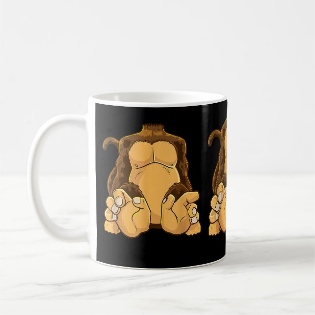 Monkey Body Costume Headless Chimpanzee Funny Ape Coffee Mug (Left)