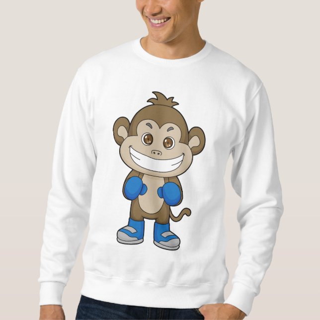 Monkey Boxing Boxer Boxing gloves Sweatshirt (Front)