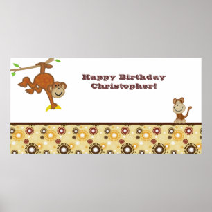 Monkey Boy Party Banner Poster