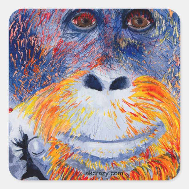 Monkey Boy Square Sticker (Front)