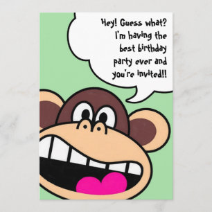 Monkey Business Birthday Party Invitation