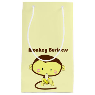 Monkey Business Funny Cartoon Monkey Design Small Gift Bag