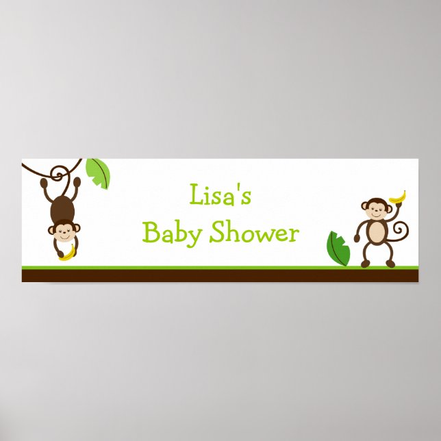 Monkey Business Jungle Birthday Banner Sign (Front)