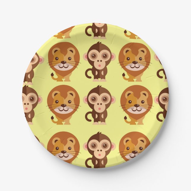 Monkey Business & Lion Laughs Paper Plate (Front)