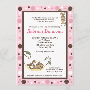 Monkey Business Mod Trendy baby shower 5 x7 Invitation