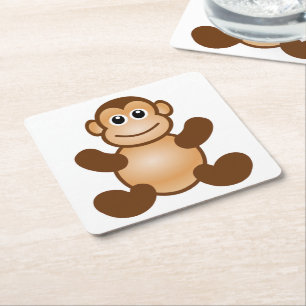 MONKEY BUSINESS SQUARE PAPER COASTER