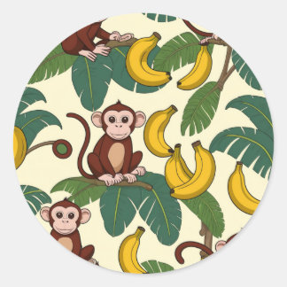 "Monkey Business Tees" Classic Round Sticker