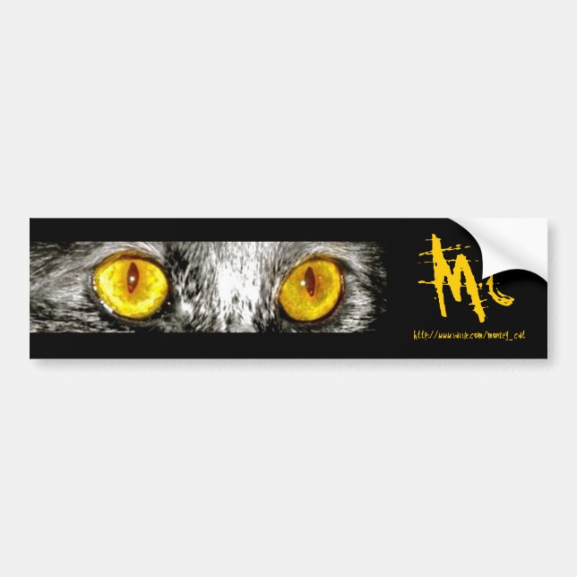 Monkey Cat Bumper Sticker (Front)