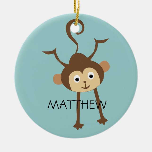 Monkey Ceramic Tree Decoration (Front)