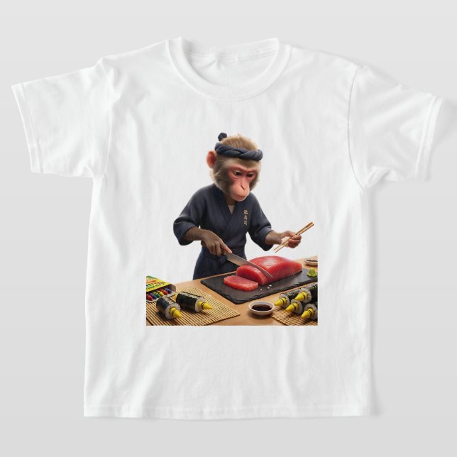 Monkey Chef's Colourful Sushi Surprise with Yellow T-Shirt (Laydown)