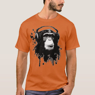 Monkey Chimp Business Chimpanzee Ape Butterfly Ink T-Shirt