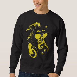 Monkey Chimp With Sunglasses And Headphones 2 Sweatshirt