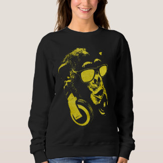 Monkey Chimp With Sunglasses And Headphones 2 Sweatshirt