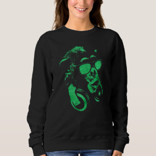 Monkey Chimp With Sunglasses And Headphones 4 Sweatshirt