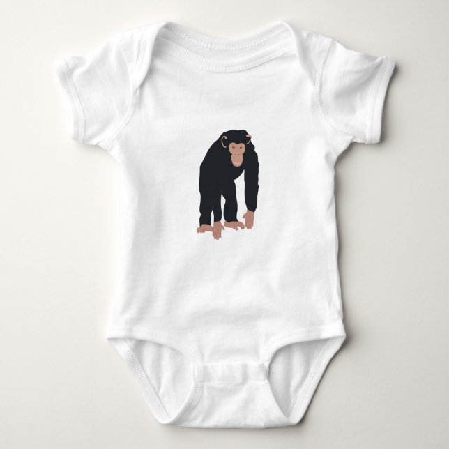 Monkey Chimpanzee   Baby Bodysuit (Front)