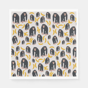 Monkey Chimpanzee & Banana Pattern   Napkin